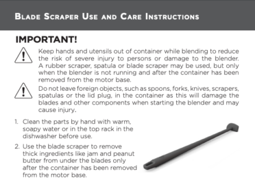 Blade Scraper Care Instructions